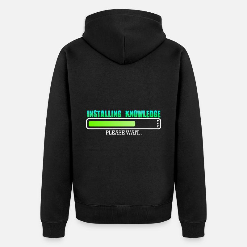 Installing Knowledge please wait - Unisex Premium Organic Zip Hoodie - black