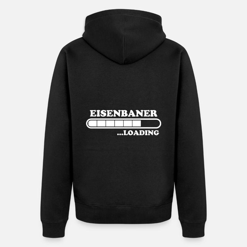 Eisenbahner Spruch Lokführer Eisenbahner Geschenk - Unisex Premium Bio Zip Hoodie - Schwarz