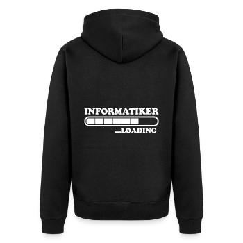 Informatiker Spruch Lustige Programmierer Geschenk - Unisex Premium Bio Zip Hoodie - Schwarz - Hinten - Nico (187cm)