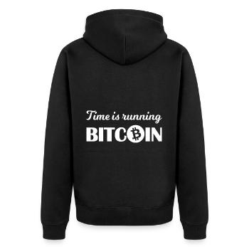 L’heure est venue pour le bitcoin - Veste à capuche bio Premium Unisexe - noir - Dos - Nico (187cm)