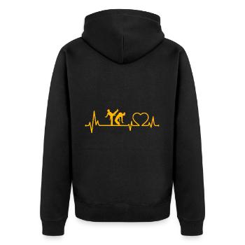 Capoeira Heartbeat - Veste à capuche bio Premium Unisexe - noir - Dos - Nico (187cm)