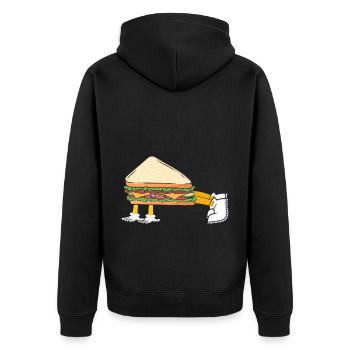 Sandwich Bodybuilding Fitness Gym Cadeau - Veste à capuche bio Premium Unisexe - noir - Dos - Nico (187cm)