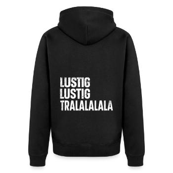 Sarcasm Saying Black Humor Funny Irony - Unisex Premium Organic Zip Hoodie - black - Back - Nico (187cm)