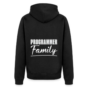 Programmer Coder Software Developer - Unisex Premium Organic Zip Hoodie - black - Back - Nico (187cm)