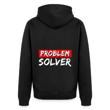 Solution Drôle Pas de problème - Veste à capuche bio Premium Unisexe - noir - Dos - Nico (187cm)