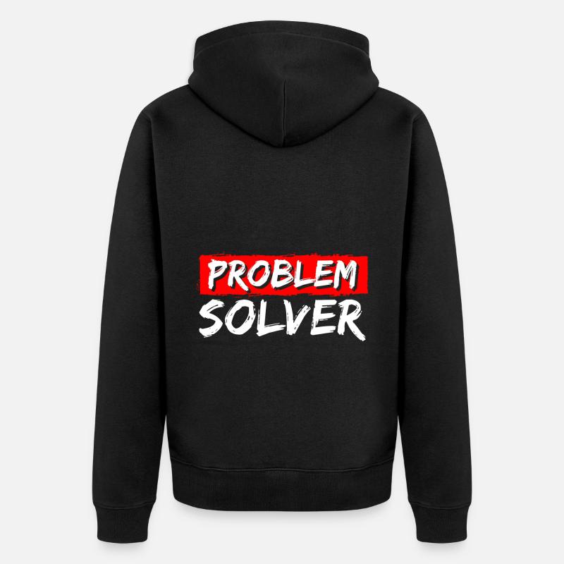 Solution Funny No problem - Unisex Premium Organic Zip Hoodie - black