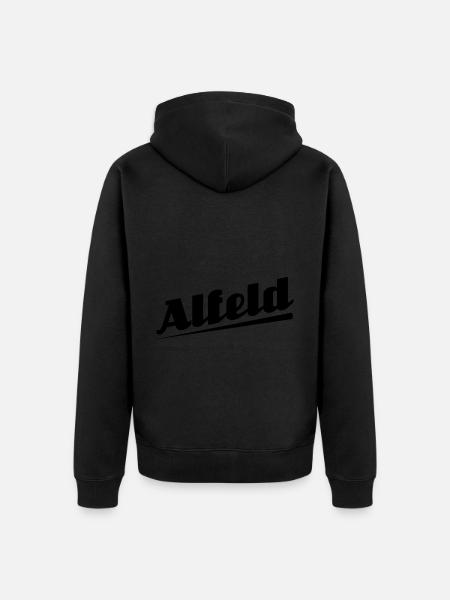 Alfeld - Textdesign mit Stadtnamen - Unisex Premium Bio Zip Hoodie - Schwarz