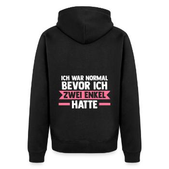 Großmutter Großmama Omi Oma - Unisex Premium Bio Zip Hoodie - Schwarz - Hinten - Nico (187cm)
