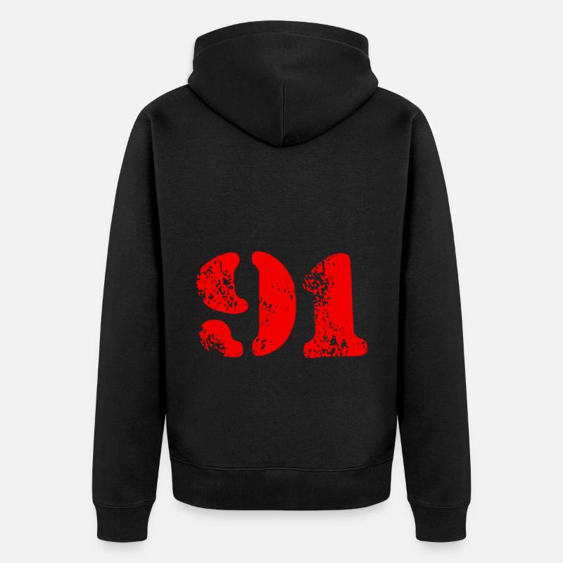 Symbole numérique 91 - Veste à capuche bio Premium Unisexe - noir