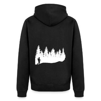 Arbres - Randonnée - (4) - Veste à capuche bio Premium Unisexe - noir - Dos - Nico (187cm)