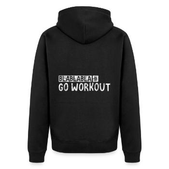 Blablabla Go Workout 3 - Unisex Premium Organic Zip Hoodie - black - Back - Nico (187cm)