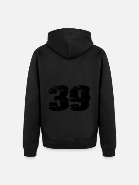 39 Number jersey - Unisex Premium Organic Zip Hoodie - black