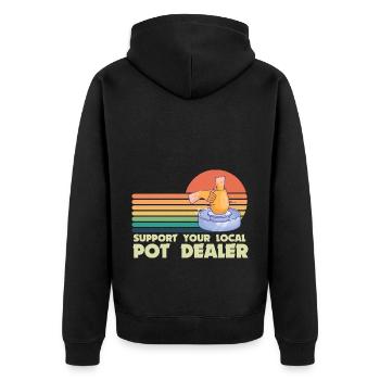 Pottery and pottery - Unisex Premium Organic Zip Hoodie - black - Back - Nico (187cm)