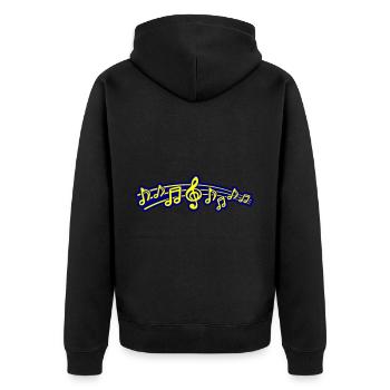 Notes de musique Symbole Musique - Veste à capuche bio Premium Unisexe - noir - Dos - Nico (187cm)
