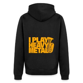 Tuba - Unisex Premium Bio Zip Hoodie - Schwarz - Hinten - Nico (187cm)