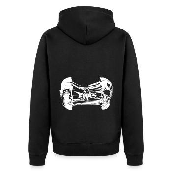 Human Skull Heart Brain Gothic Occult Skull - Unisex Premium Organic Zip Hoodie - black - Back - Nico (187cm)