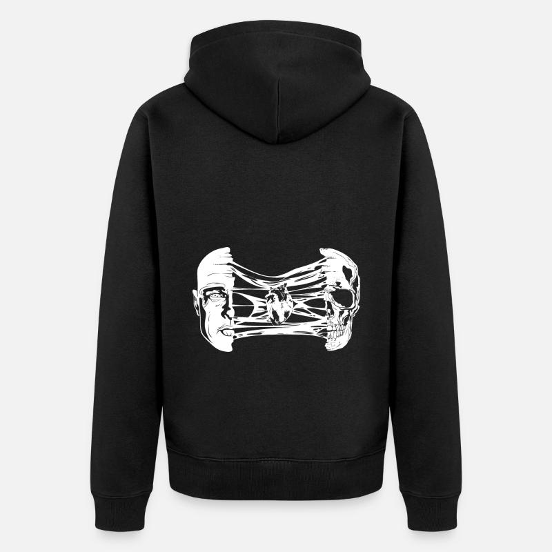 Schädel Gothic - Unisex Premium Bio Zip Hoodie - Schwarz