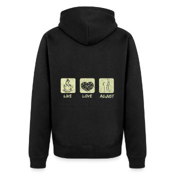 Chiropraticien Physiothérapeute Love I Gift - Veste à capuche bio Premium Unisexe - noir - Dos - Nico (187cm)
