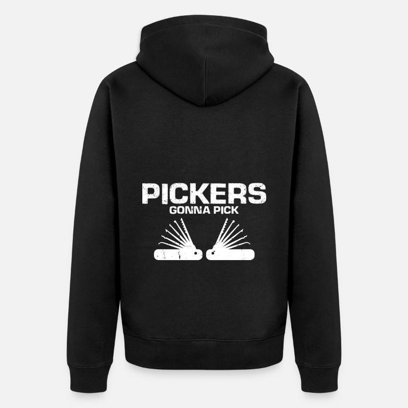 Lockpicking Lock Picking Aufsperrdienst Designs - Unisex Premium Bio Zip Hoodie - Schwarz