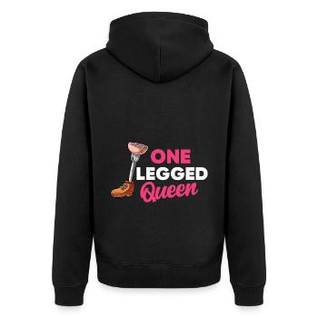 Bein Amputiert Arm Kämpfer Geschenk - Unisex Premium Bio Zip Hoodie - Schwarz - Hinten - Nico (187cm)