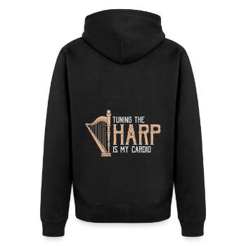 Conceptions de joueurs de harpe pour les conceptions de joueurs de harpe - Veste à capuche bio Premium Unisexe - noir - Dos - Nico (187cm)