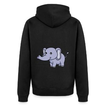 Elephant Comic - Unisex Premium Organic Zip Hoodie - black - Back - Nico (187cm)