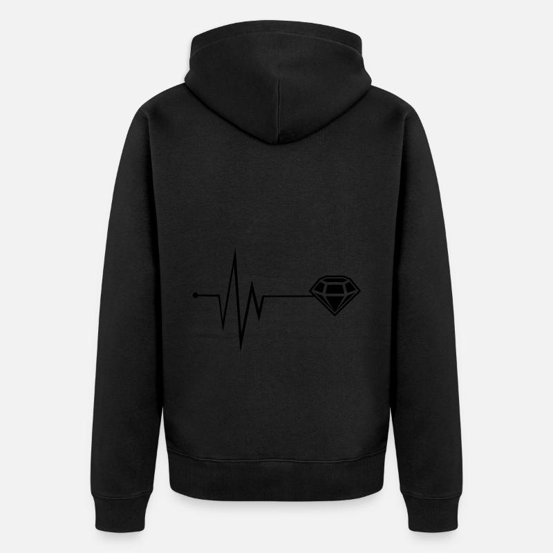 Icône diamant Pulse - Veste à capuche bio Premium Unisexe - noir