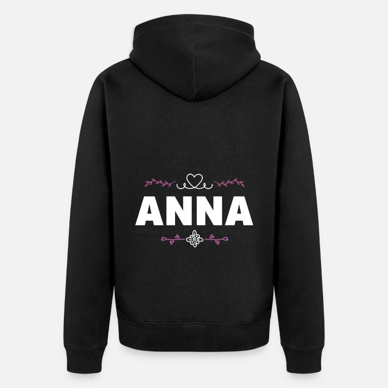 Anna - Unisex Premium Bio Zip Hoodie - Schwarz