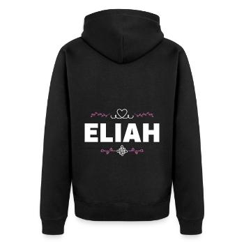 Eliah - Unisex Premium Organic Zip Hoodie - black - Back - Nico (187cm)