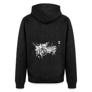 Splash - Cycling - - Unisex Premium Organic Zip Hoodie - black - Back - Nico (187cm)