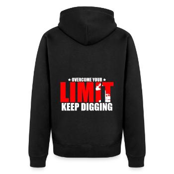 Bagger Sand Bagger für Bach Operator - Unisex Premium Bio Zip Hoodie - Schwarz - Hinten - Nico (187cm)