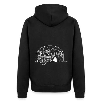 Montagne - Caravane - (3) - Veste à capuche bio Premium Unisexe - noir - Dos - Nico (187cm)