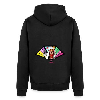 Japan Krieger Asien Ninja Hamster Fantasy Kinder - Unisex Premium Bio Zip Hoodie - Schwarz - Hinten - Nico (187cm)