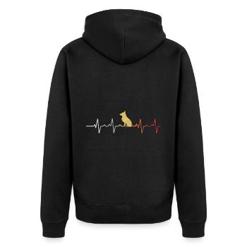 Heartbeat Husky - Veste à capuche bio Premium Unisexe - noir - Dos - Nico (187cm)