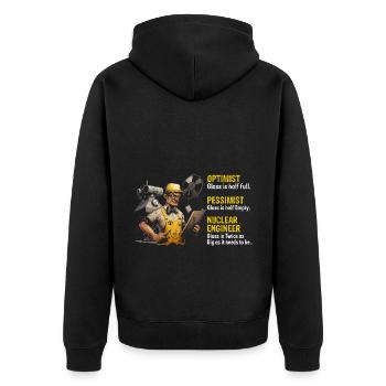 Erneuerbare Nukleare Spruch für Nukleartechnik - Unisex Premium Bio Zip Hoodie - Schwarz - Hinten - Nico (187cm)
