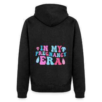 In My Pregnancy Era Baby Announcement - Unisex Premium Organic Zip Hoodie - black - Back - Nico (187cm)