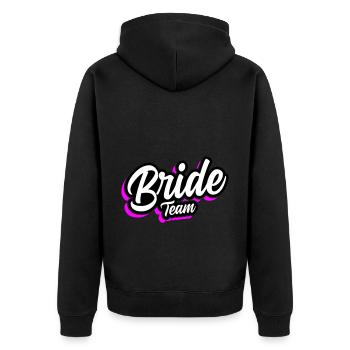 Team Bride Wedding Saying - Unisex Premium Organic Zip Hoodie - black - Back - Nico (187cm)
