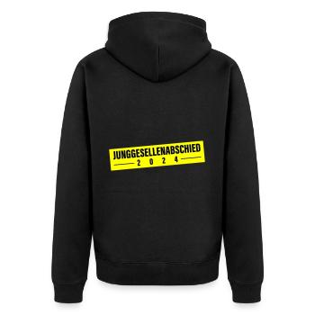 Enterrement de vie de garçon 2024 - Veste à capuche bio Premium Unisexe - noir - Dos - Nico (187cm)