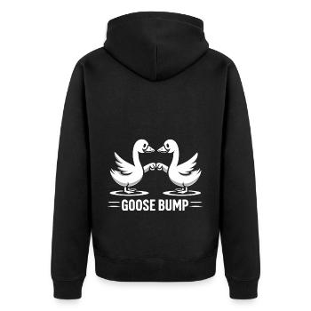 Goose Bump - Goose Friendship - Unisex Premium Organic Zip Hoodie - black - Back - Nico (187cm)