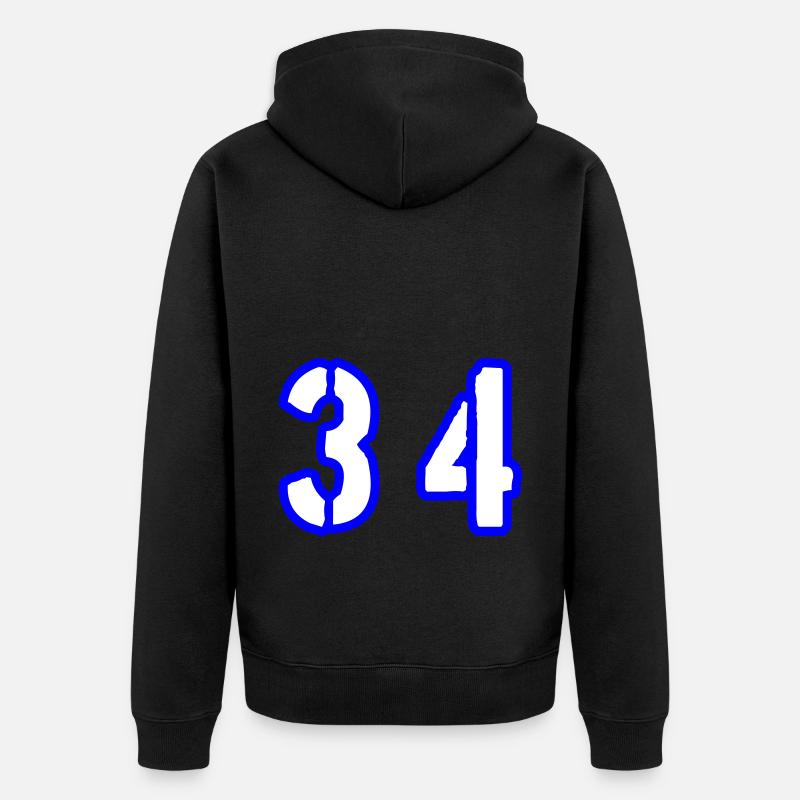 34 Symbole numérique - Veste à capuche bio Premium Unisexe - noir