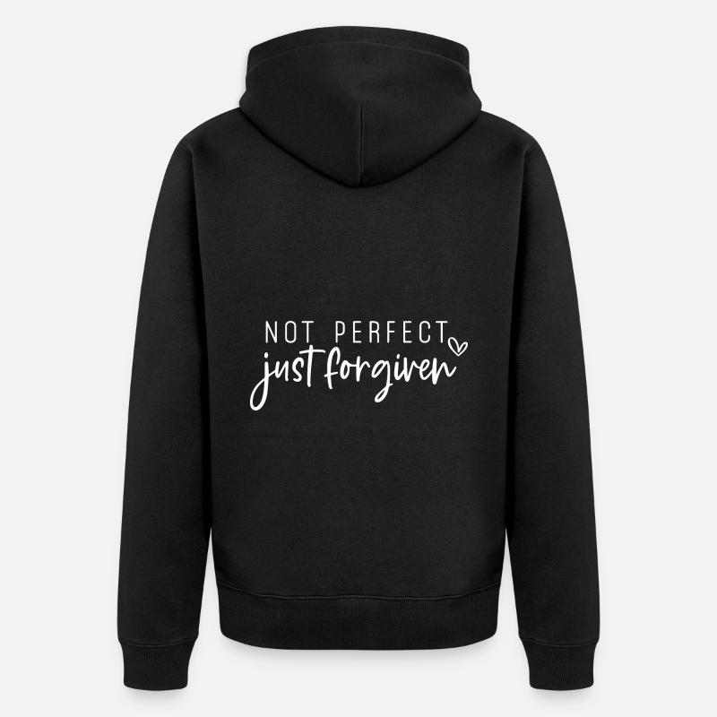 Pas parfait, juste pardonné - Veste à capuche bio Premium Unisexe - noir