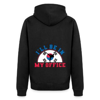 TKD Korean Martial Arts Tae Kwon - Unisex Premium Bio Zip Hoodie - Schwarz - Hinten - Nico (187cm)