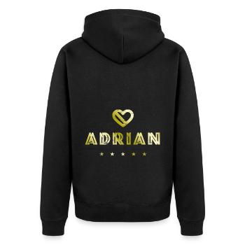 Adrian Herz - Unisex Premium Organic Zip Hoodie - black - Back - Nico (187cm)
