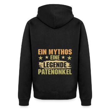 Ein Mythos eine Legende Patenonkel Taufpate - Unisex Premium Bio Zip Hoodie - Schwarz - Hinten - Nico (187cm)