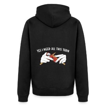 Yes I Need All This Yarn Knitting - Unisex Premium Organic Zip Hoodie - black - Back - Nico (187cm)