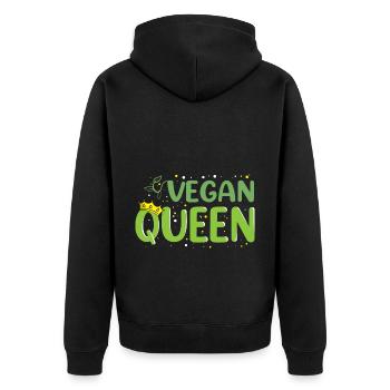 Veganism Vegetable Veggies - Unisex Premium Organic Zip Hoodie - black - Back - Nico (187cm)