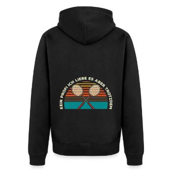 Kein Profi Ich Liebe Es Aber Trotzdem Badminton Ge - Unisex Premium Bio Zip Hoodie - Schwarz - Hinten - Nico (187cm)