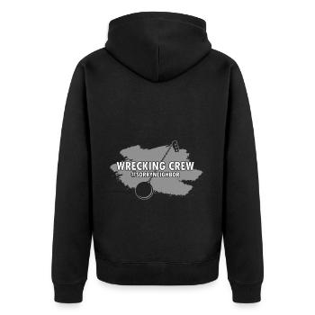 Haus Abriss Design und Haus Renovierung - Unisex Premium Bio Zip Hoodie - Schwarz - Hinten - Nico (187cm)