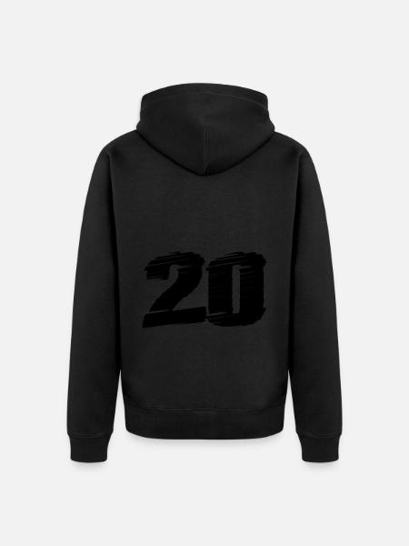 20 Zahl Trikot - Unisex Premium Bio Zip Hoodie - Schwarz