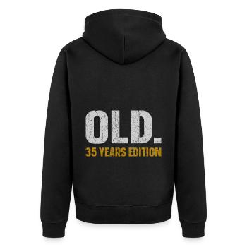Ancienne édition 35 ans Idée cadeau 35e anniversaire - Veste à capuche bio Premium Unisexe - noir - Dos - Nico (187cm)